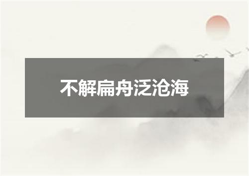 不解扁舟泛沧海