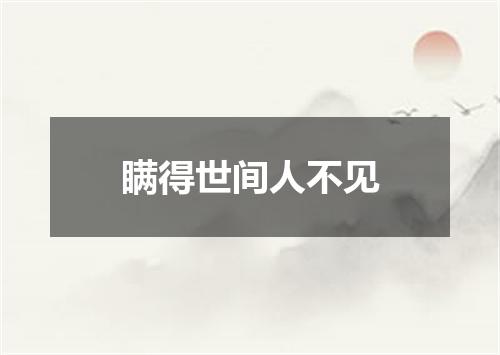 瞒得世间人不见