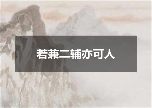 若兼二辅亦可人