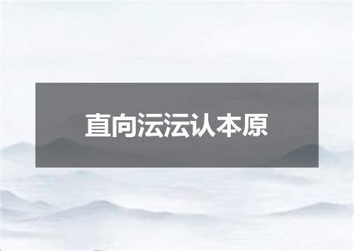 直向沄沄认本原