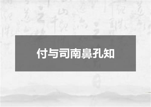 付与司南鼻孔知