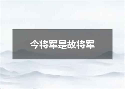今将军是故将军