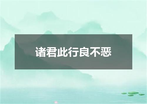 诸君此行良不恶