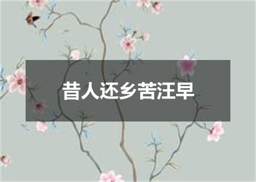 昔人还乡苦汪早