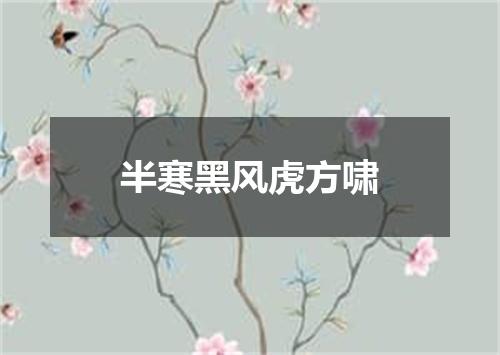 半寒黑风虎方啸