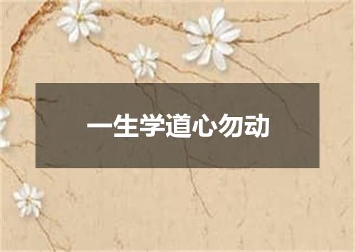 一生学道心勿动