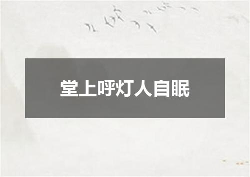堂上呼灯人自眠