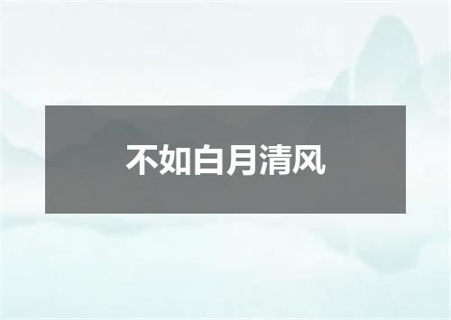 不如白月清风