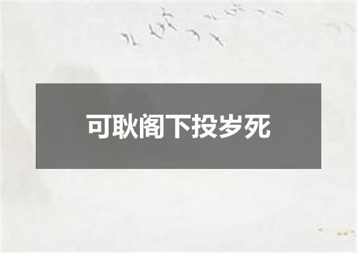 可耿阁下投岁死