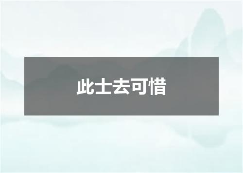 此士去可惜