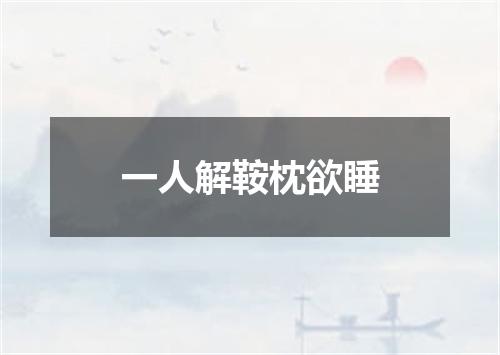 一人解鞍枕欲睡