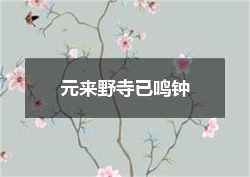 元来野寺已鸣钟