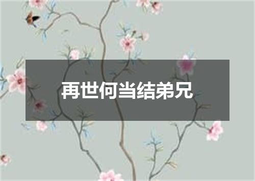 再世何当结弟兄
