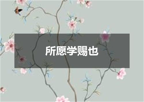 所愿学赐也