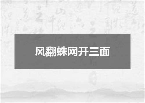 风翻蛛网开三面
