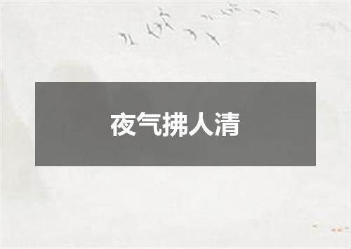 夜气拂人清
