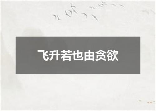 飞升若也由贪欲
