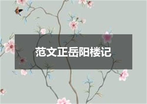 范文正岳阳楼记