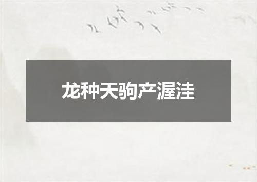 龙种天驹产渥洼