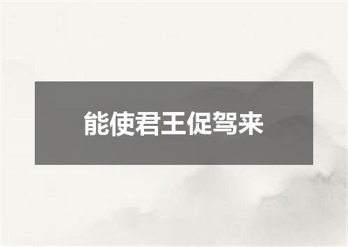 能使君王促驾来