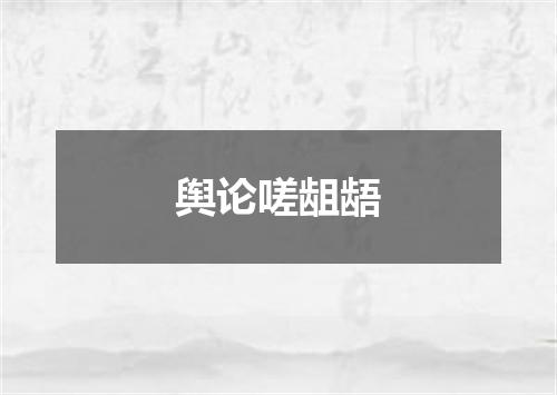 舆论嗟龃龉