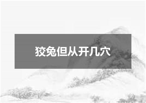 狡兔但从开几穴