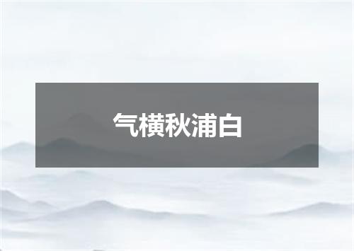 气横秋浦白