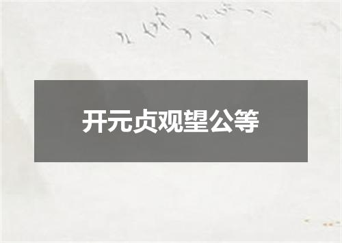 开元贞观望公等