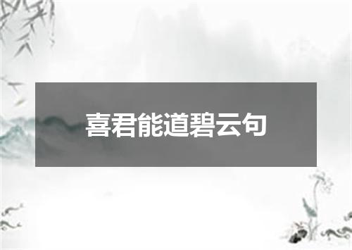 喜君能道碧云句