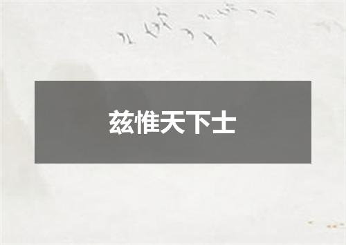 兹惟天下士