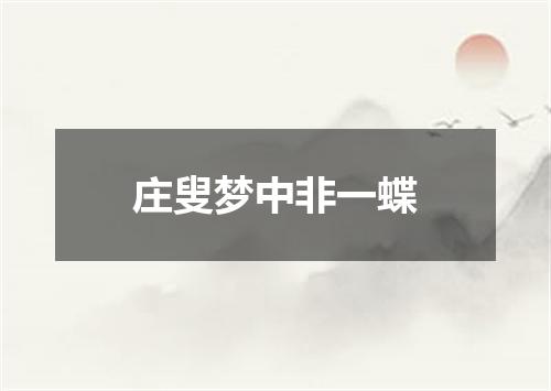 庄叟梦中非一蝶