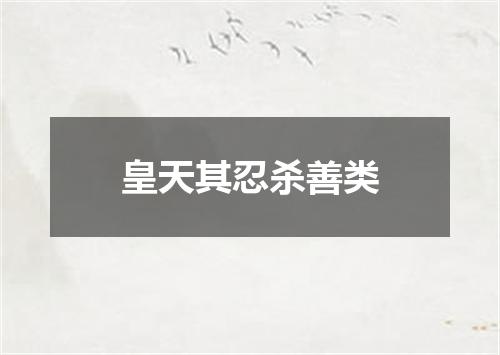 皇天其忍杀善类