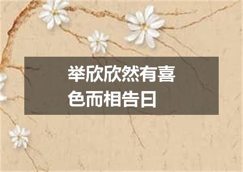 举欣欣然有喜色而相告曰