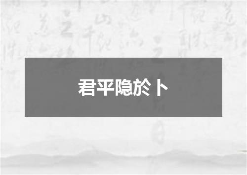 君平隐於卜
