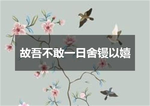 故吾不敢一日舍镘以嬉