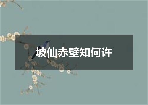 坡仙赤壁知何许