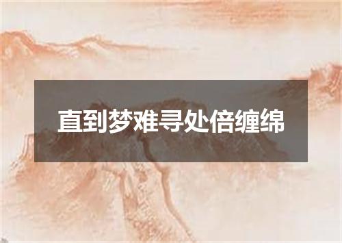 直到梦难寻处倍缠绵