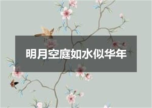 明月空庭如水似华年