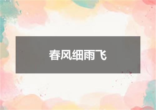 春风细雨飞