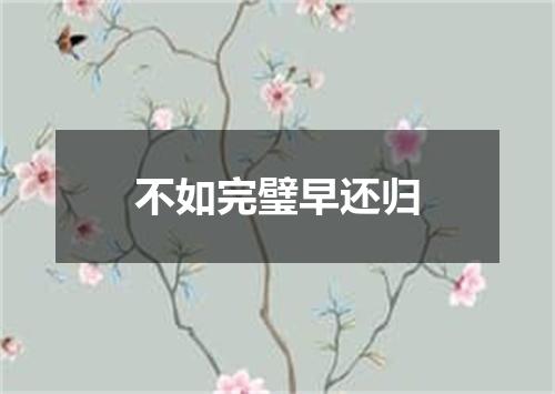 不如完璧早还归