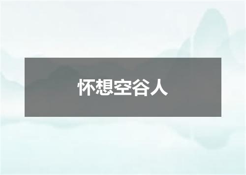 怀想空谷人