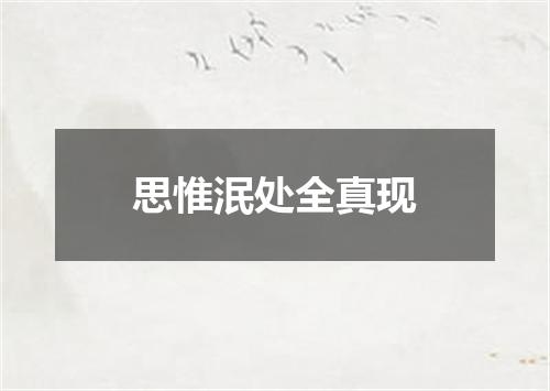 思惟泯处全真现