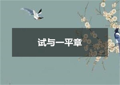 试与一平章