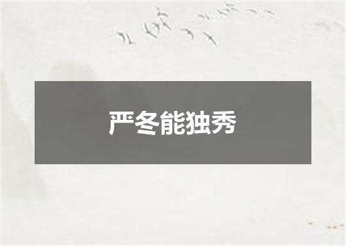 严冬能独秀