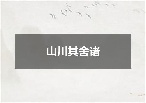 山川其舍诸