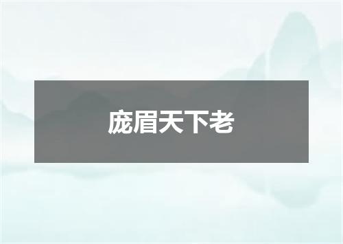 庞眉天下老