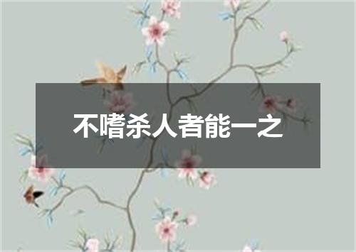 不嗜杀人者能一之