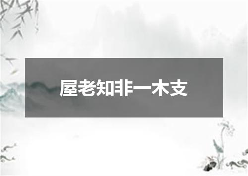 屋老知非一木支