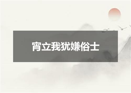 宵立我犹嫌俗士