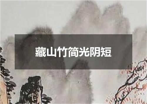 藏山竹简光阴短